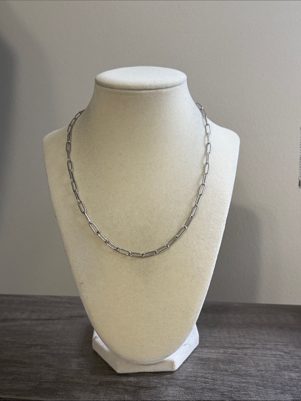 Stainless Steel Paper Clip Chain Necklace